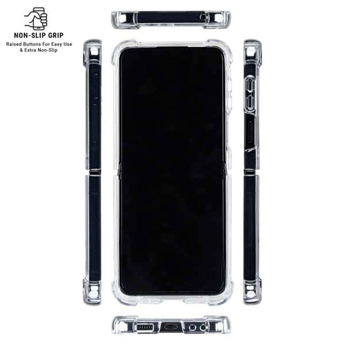 DC Comics Superman Logo Background Pattern Galaxy Z Flip6 Clear Case